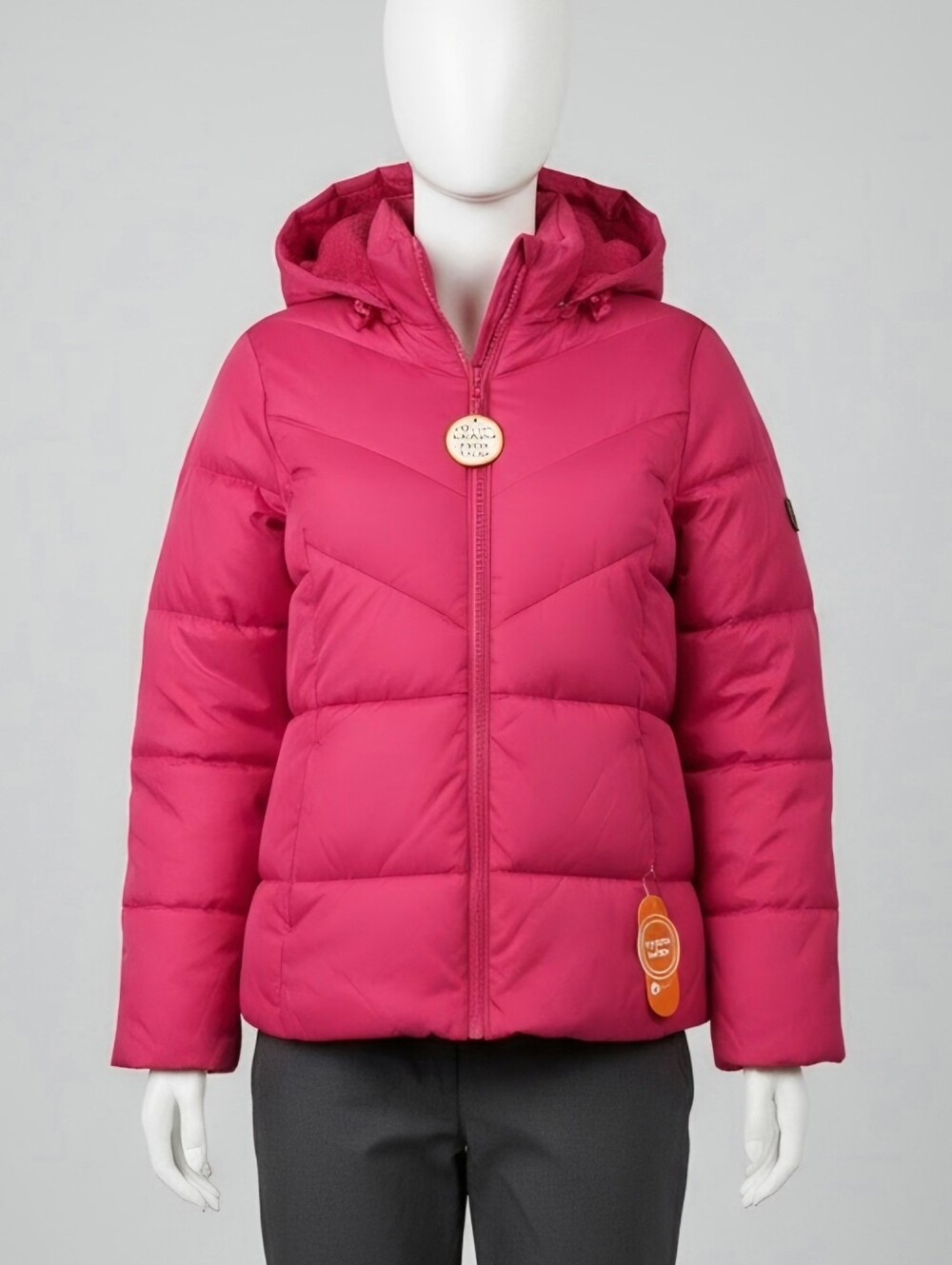Wonder Nation Girls' Hot Pink Puffer Jacket with Hood